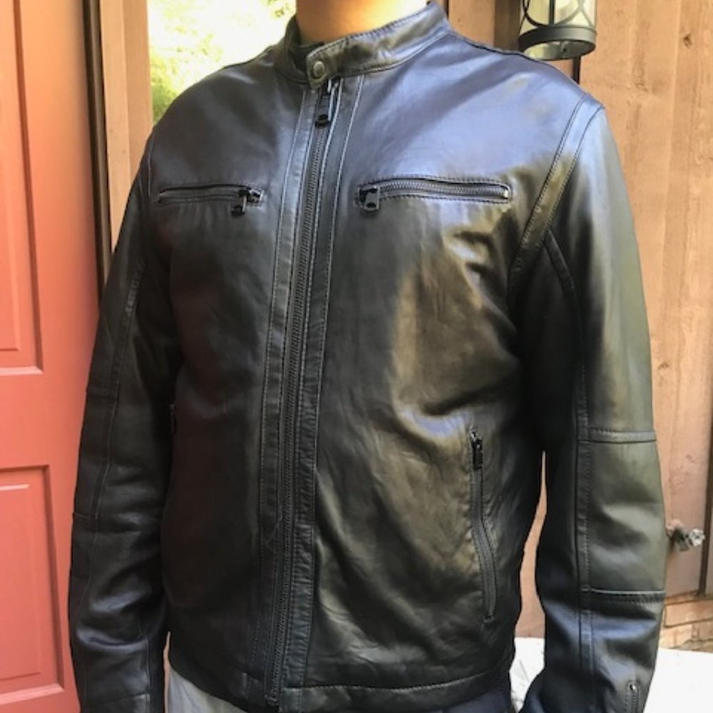 Vintage 90's LEVI'S Leather Jacket - Moto Style - Men's Size Medium NWOT